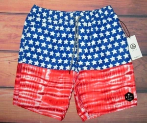 MENS NEFF 4TH OF JULY STARS HOT TUB DRAWSTRING SWIM BOARD SHORTS SIZE S - Picture 1 of 2