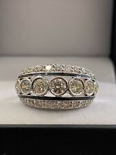 Pave 2,28 Cts Runde Brilliant Cut Diamanten Verlobung Band Ring In 585 14K Gold