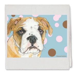 Bulldog Puppy Decorative Cotton Kitchen Dish Towel, Pet Gift - Picture 1 of 1
