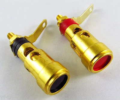 10pcs Spring Loaded Type Gold Speaker AMP Terminal Binding Post Red and Black - Image 1 of 4