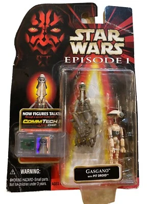 De colección 1998 Star Wars Episodio 1 Gasgano con Figura Pit Droid y Chip CommTech Foto 1 de 4