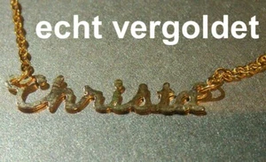 Classy Necklace Christa Chain Real Gold Plated Name Necklace New - Picture 1 of 1