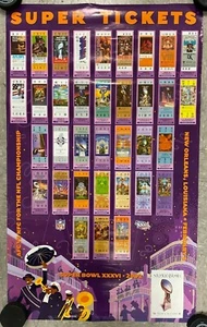 2002 SUPER BOWL XXXVI POSTER *SUPER TICKETS* 22X36" - Picture 1 of 4