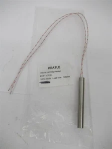 Heatle 3/8" x 3" Long Internal Cartridge Heater, 120V, 300W, 300mm Lead - Picture 1 of 1