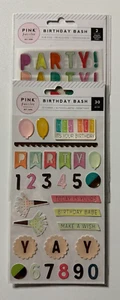 Menge rosa Paislee Geburtstag Bash Emaille Aufkleber & Rub Ons - Bild 1 von 4