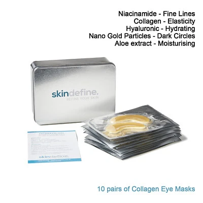 x10 PAIRS  BRIGHTENING COLLAGEN EYE MASKS- includes TIN FOR STORAGE- AU SELLER  - Image 1 of 4