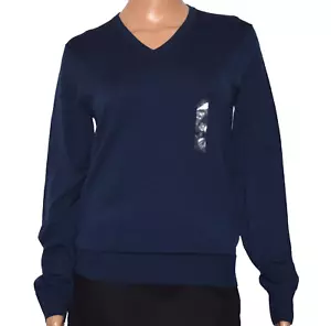 Suéter Azul Ligero Cuello en V Lana Merino Uniqlo Nuevo con Etiquetas Talla S - Imagen 1 de 5