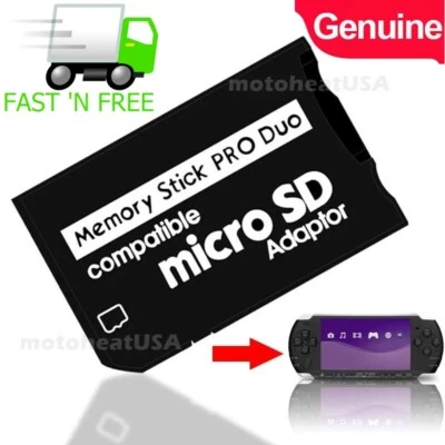Micro SD SDHC TF to Memory Stick MS Pro Duo PSP Adapter for PSP 1000 2000 3000 - Image 1 of 4