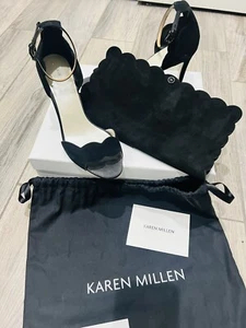 KAREN MILLIN CLUTCH AND OPEN TOE HEELS SET SIZE 39 WOMENS - Picture 1 of 16