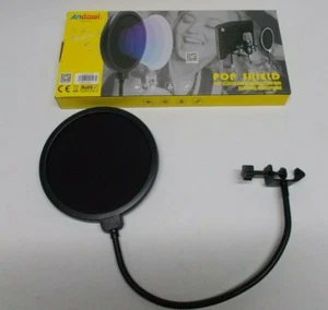 Pop Shield Popshield Popfilter Accessori Microfono Nero Supporto per Microfono - Foto 1 di 9