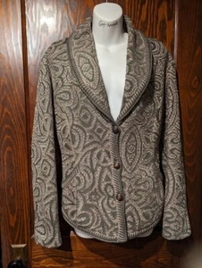 COOGI Haute Couture Label Joli Reve Knit Sweater Jacket gray-ish cozy cardigan M - Picture 1 of 14