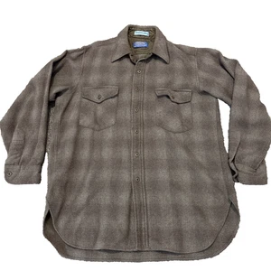 Camisa Pendleton Hombre Exterior Para Hombres L Marrón Lana Hecha en EE. UU. Bolsillos con Solapa De Colección Leer - Imagen 1 de 9