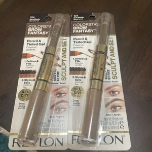 2 Revlon Brow Fantasy Pencil - Colorstay Tinted Gel 104 Dark Blonde NEW & Sealed - Picture 1 of 1
