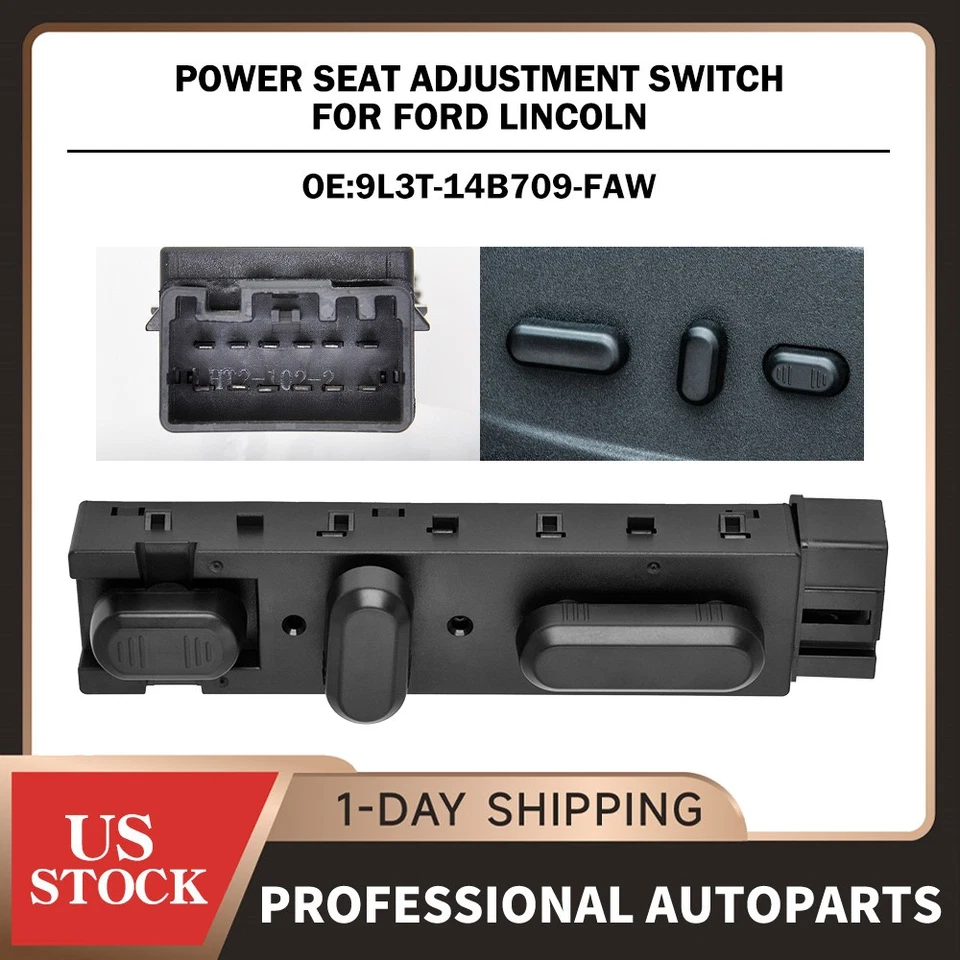 Left Driver Side 10 Way Power Seat Switch For Ford F150 Explorer 9L3T-14B709-FAW - Image 1 of 4