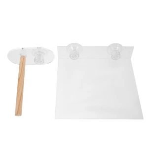 2pcs Acrylic Bird Platform - Wood Parrot Perch With Suction Cup - Cockatiel - Picture 1 of 12