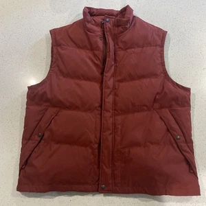 Eddie Bauer EB550 Puffer Weste dunkelrot Full Zip Herren 2XL Gänsedaunen gefüllt - Bild 1 von 11