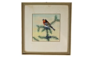 Original-Aquarell handsigniert von Schulz - Kabbe Vogel Buchfink - Bild 1 von 4