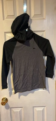 Quiksilver 7/L 2tone серый длинным рукавом толстовка с капюшоном футболка с Ярлыками - Изображение 1 из 4