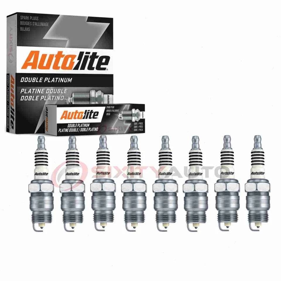 8 pc Autolite Double Platinum Spark Plugs for 1960 Lincoln Lincoln Series dz - Image 1 of 4