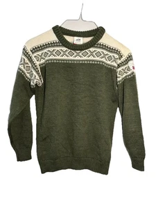 Dale Of Norway 100% Wool Crew Neck Cortina Sweater Kids Size 10 Nordic Green - Picture 1 of 14