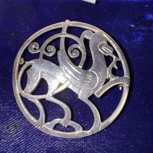 LARGE Scottish Shetland Silver Quendale Horse Brooch Hallmarked Edinburgh - Picture 1 of 6
