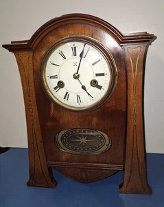 Antique HAC Hamburg America Arts & Crafts Cabinet Clock 8 Day Chime Working - Picture 1 of 19