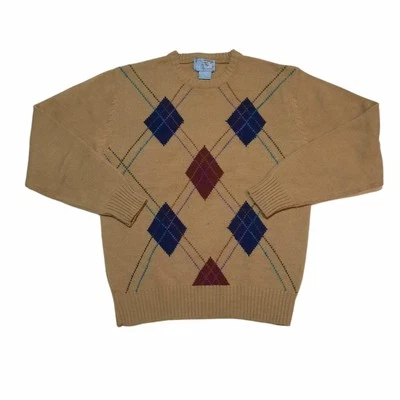 VTG Le Tigre Men's Argyle Wool Blend Crew Neck Pullover Sweater Size LARGE - Image 1 of 4
