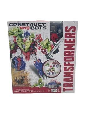 Construct Bots Transformers Dinobot Warriors Optimus Prime & Gnaw Dino 58 piéces - Photo 1/4