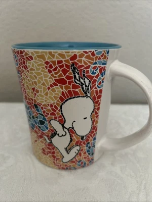 Gibson Peanuts 14 oz Coffee Mug Snoopy Mosaic Colorful Red Blue & Yellow - Image 1 of 4