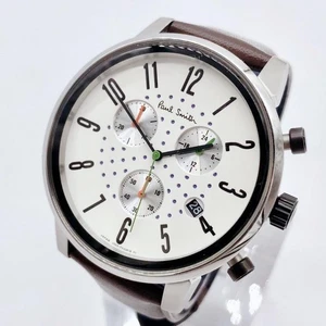 Rare Paul Smith Church Street Chronograph Watch Men's Brown Leather Strap - Picture 1 of 12