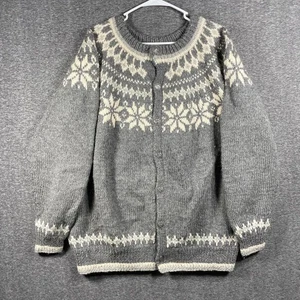 Dale of Norway reine Schurwolle Strickjacke Pullover Gr. XL grau weiß Nordic Strick 90er - Bild 1 von 24