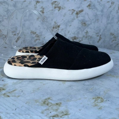 TOMS Alpargata Women's Size 8 Shoes Black Brown Leopard Comfort Mules Sneakers - Image 1 of 4