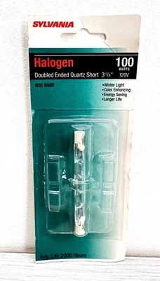 Sylvania Quartz Light Bulb 100W 120V RSC Base Double Ended 3-1/8” NEW NOS - Image 1 of 4