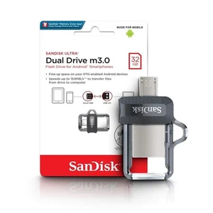SanDisk Ultra 32GB Dual USB Flash Drive USB M3.0 up to 130 MB/s - Photo 1/7