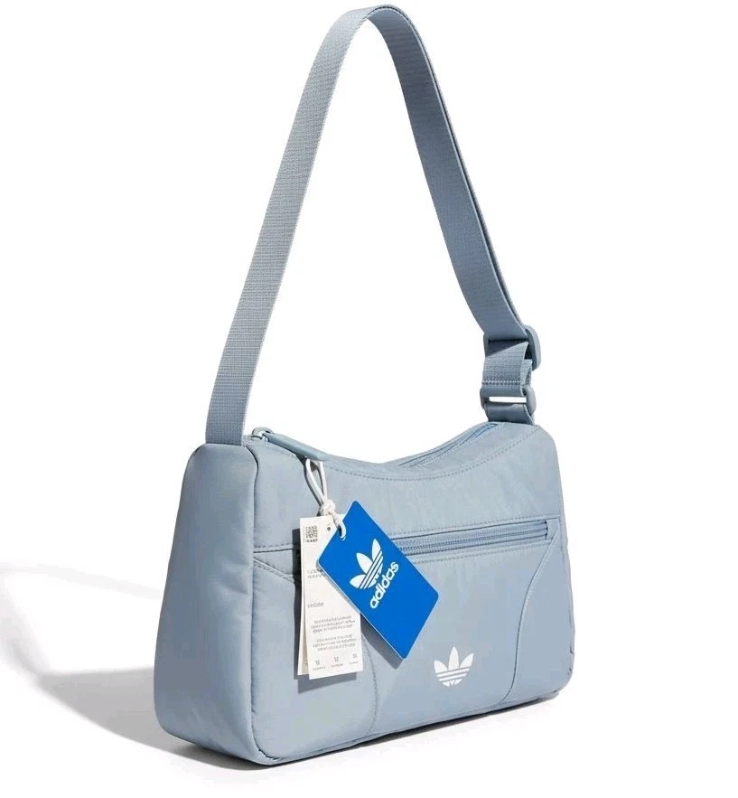 Adidas Clásico Bolso de Hombro Azul Claro Nuevo con Etiquetas Ajustable Correa Bolsillos Nuevo Foto 1 de 4