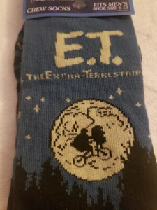 Odd Sox Novelty Crew Socks Mens Size 6-12 E.T. Phone Home Movie Universal Studio - Picture 1 of 3