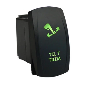 TILT TRIM 6M51GM Marine Rocker Switch 12V dual LED green MOMENTARY boat water... - Picture 1 of 1