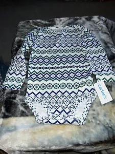 Carter’s Fair Isle Bodysuit Size 24M Long Sleeve, Brand New 🆕 With Tags 🏷️ - Picture 1 of 11