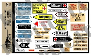 Diorama/Model Accessory - 1/35 German & Italian Road Signs, North Africa - WW2 - Picture 1 of 3