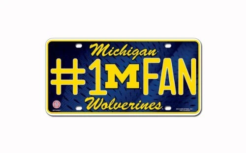 NCAA Michigan Wolverines 1 Fan License Plate Tag 281472