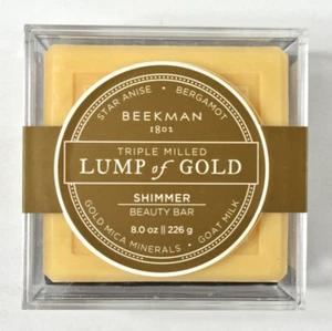 Beekman 1802 Lump of Gold Shimmer Beauty Bar 8oz /226 g Goat Milk Bergamot Mica - Picture 1 of 9