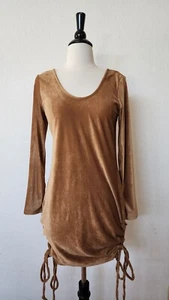 Anthropologie Dress New Size Small Brown Corduroy Retro Boho Taylor Ruche - Picture 1 of 5