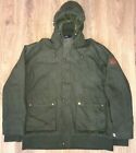 Penfield USA mens Green Hudson Wax hooded military jacket size L