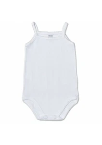 Baby Girl Narrow Shoulder Body In Pure Cotton Jersey Ellepi AF3624 - Picture 1 of 2