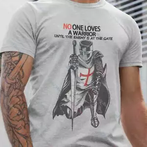 Crusader Cross Knights Templar Men's T-shirt Christian Warrior Of God Tee Shirt - Picture 1 of 9