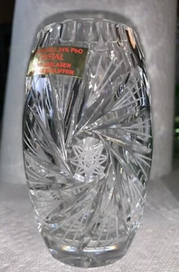 Vintage Bleikristall Germany Lead Crystal Flower Vase Star and Pinwheel Design - Picture 1 of 4