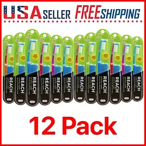 Reach Crystal Clean Toothbrush FIRM x 12 Pack with Free Travel Cap Firm Bristles - Picture 1 of 6