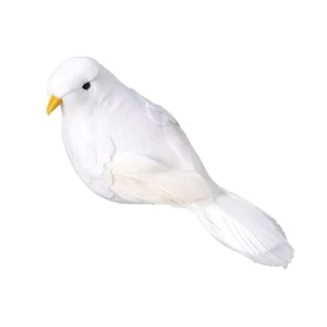 Home Decor 2Pcs Artificial Birds Pigeon Artificial Doves White Artificial Bir... - Picture 1 of 9