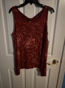 Prenda para el torso Apt 9 con estampado de óxido sin mangas talla grande nueva con etiquetas - Imagen 1 de 4
