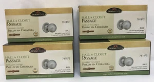 Design House Ball Satin Nickel Passage Hall/Closet Door Knob Lot Of (4) - Picture 1 of 6